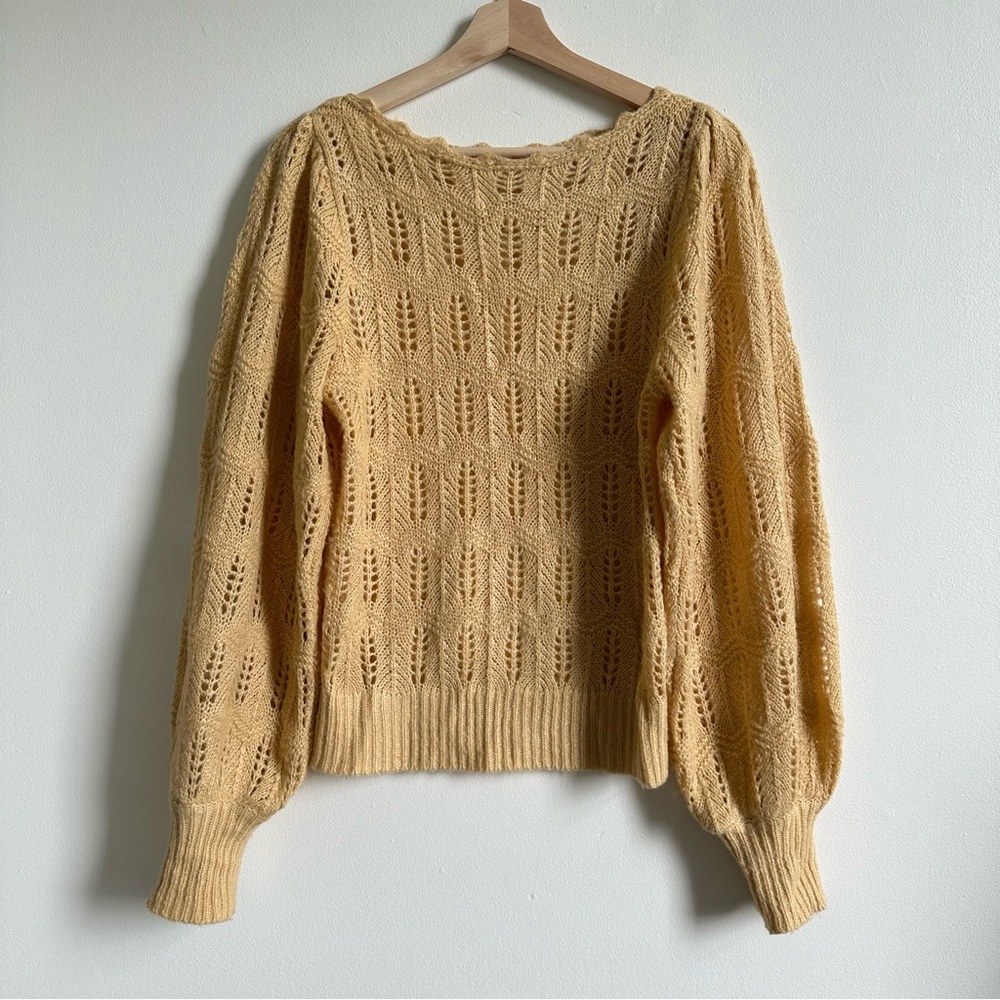 Tularosa Mustard Open-Knit Sweater